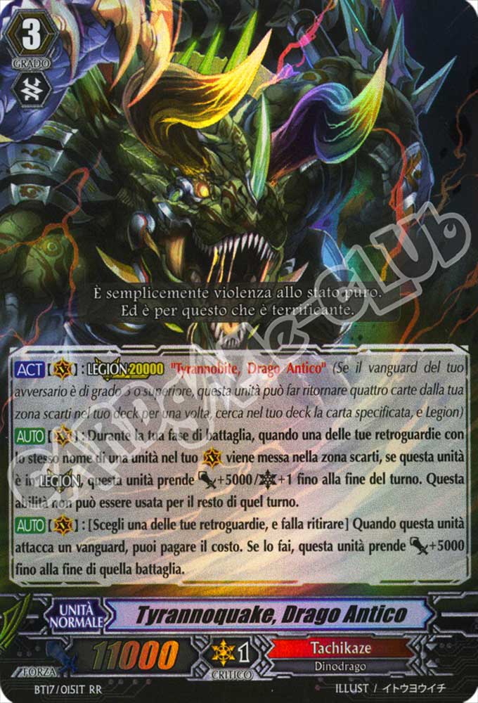 BT17-IT015 Tyrannoquake, Drago Antico doppia rara foil (IT) -NEAR MINT-