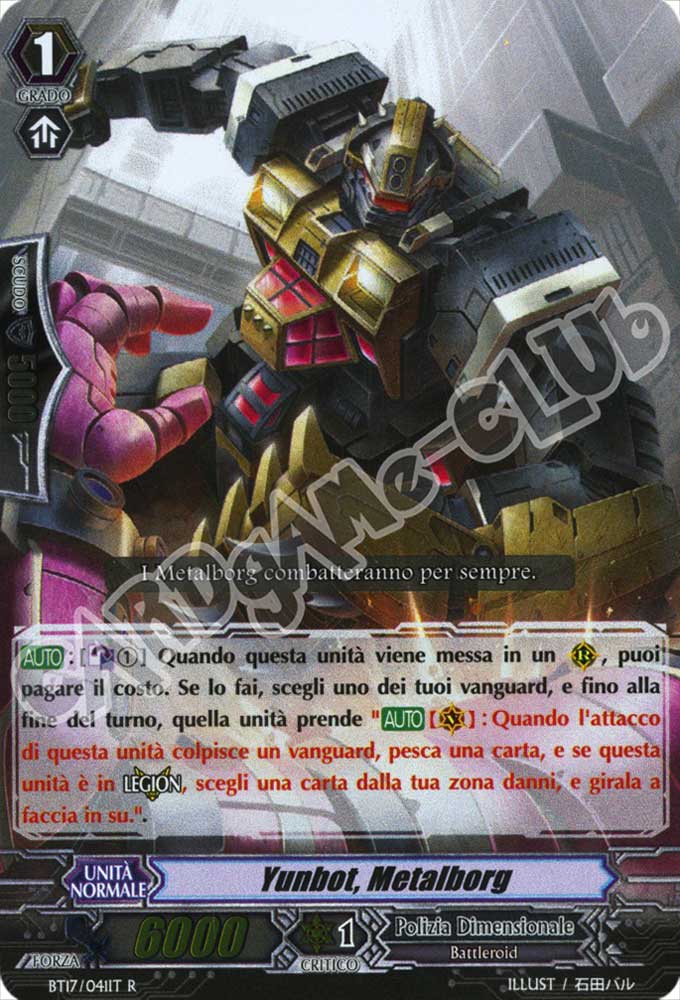 BT17-IT041 Yunbot, Metalborg rara foil (IT) -NEAR MINT-