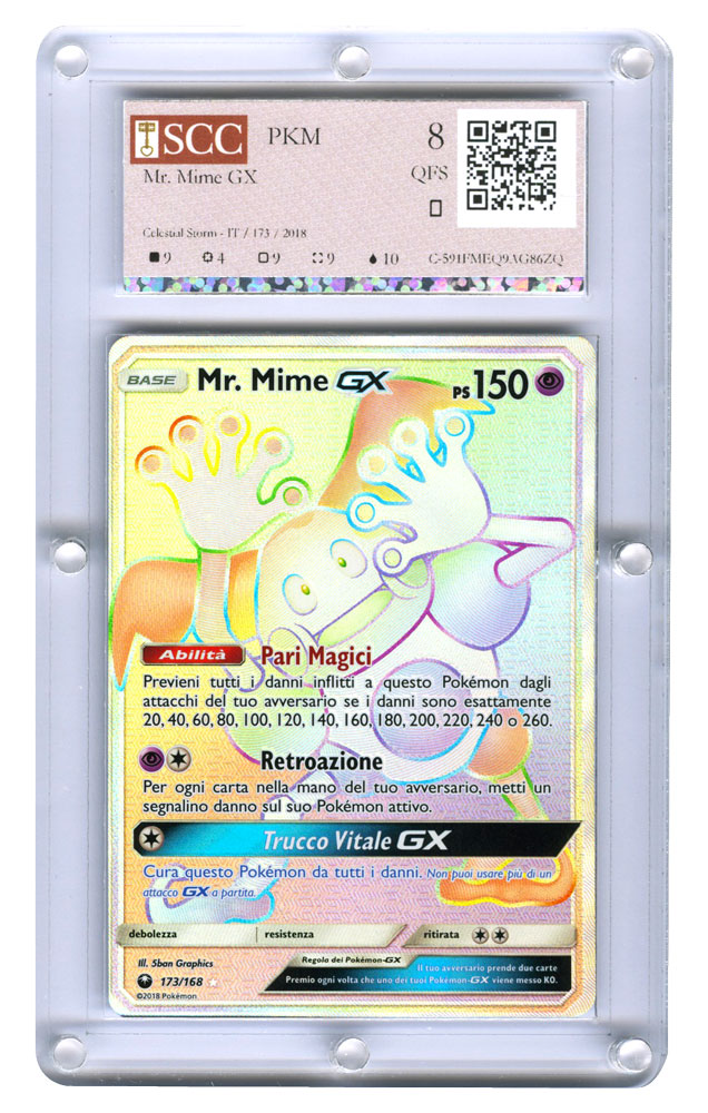 173 / 168 Mr. Mime GX rara segreta foil (IT) -GRADATA SCC/08-