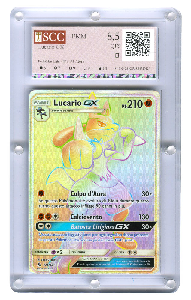 135 / 131 Lucario GX rara segreta foil (IT) -GRADATA SCC/8,5-