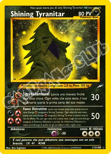 113 / 105 Shining Tyranitar shining foil 1a edizione (IT) -NEAR MINT-