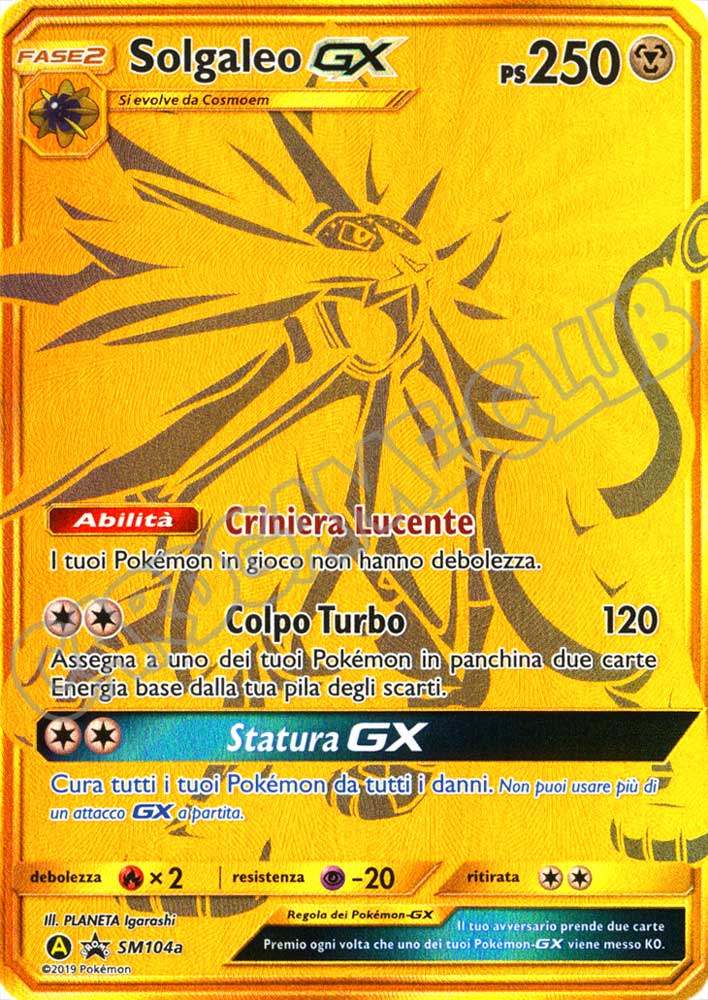 SM104a Solgaleo GX rara GX foil (IT) -NEAR MINT-
