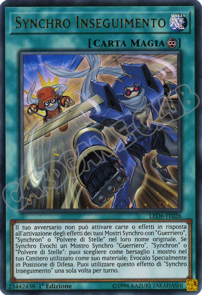 LED6-IT026 Synchro Inseguimento ultra rara 1a Edizione (IT) -NEAR MINT-