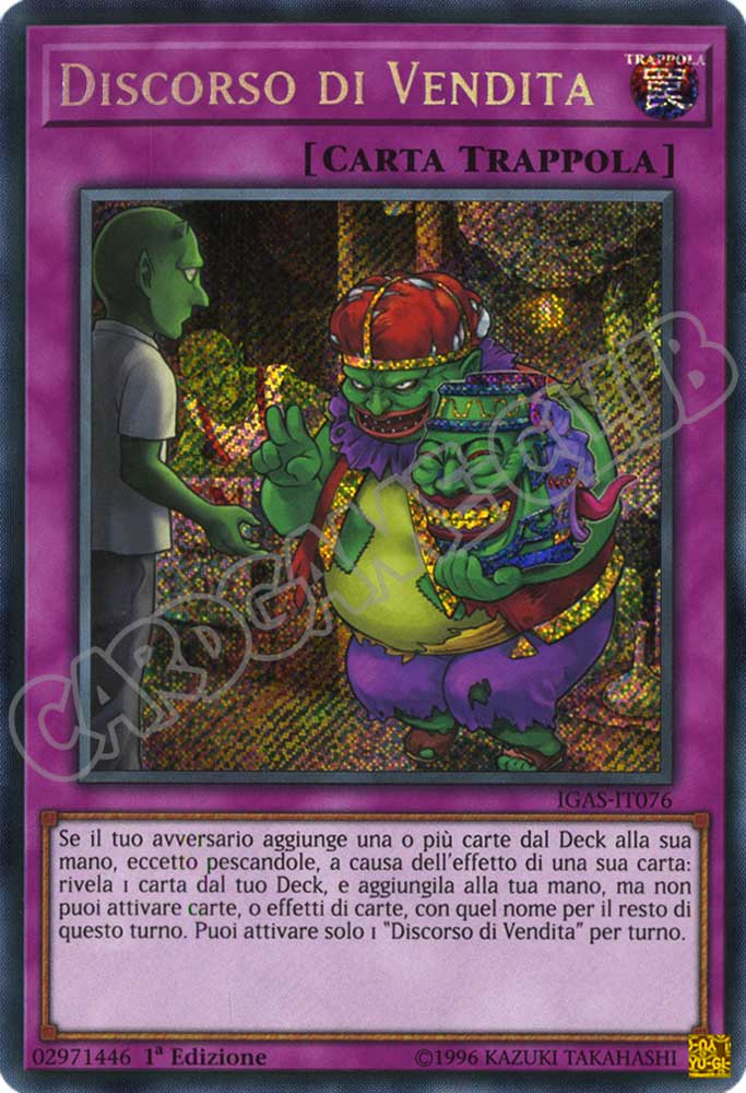 IGAS-IT076 Discorso di Vendita rara segreta 1a Edizione (IT) -NEAR MINT-