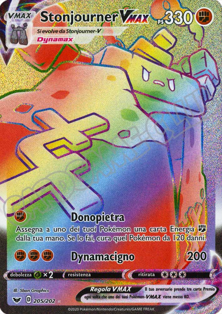 205 / 202 Stonjourner VMAX rara segreta foil (IT)