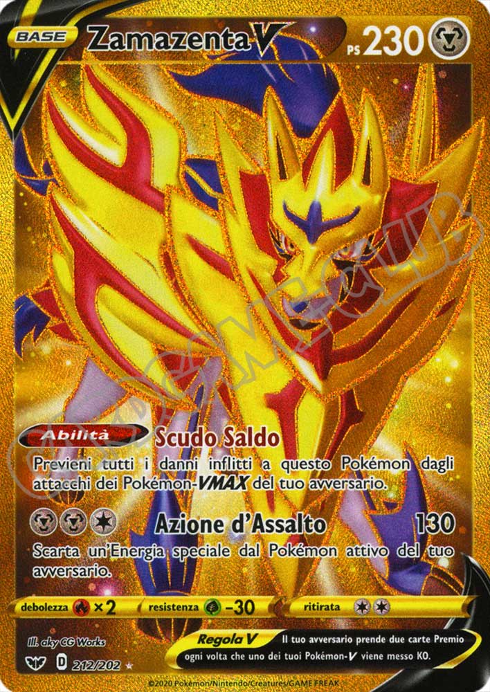 212 / 202 Zamazenta V rara segreta foil (IT)