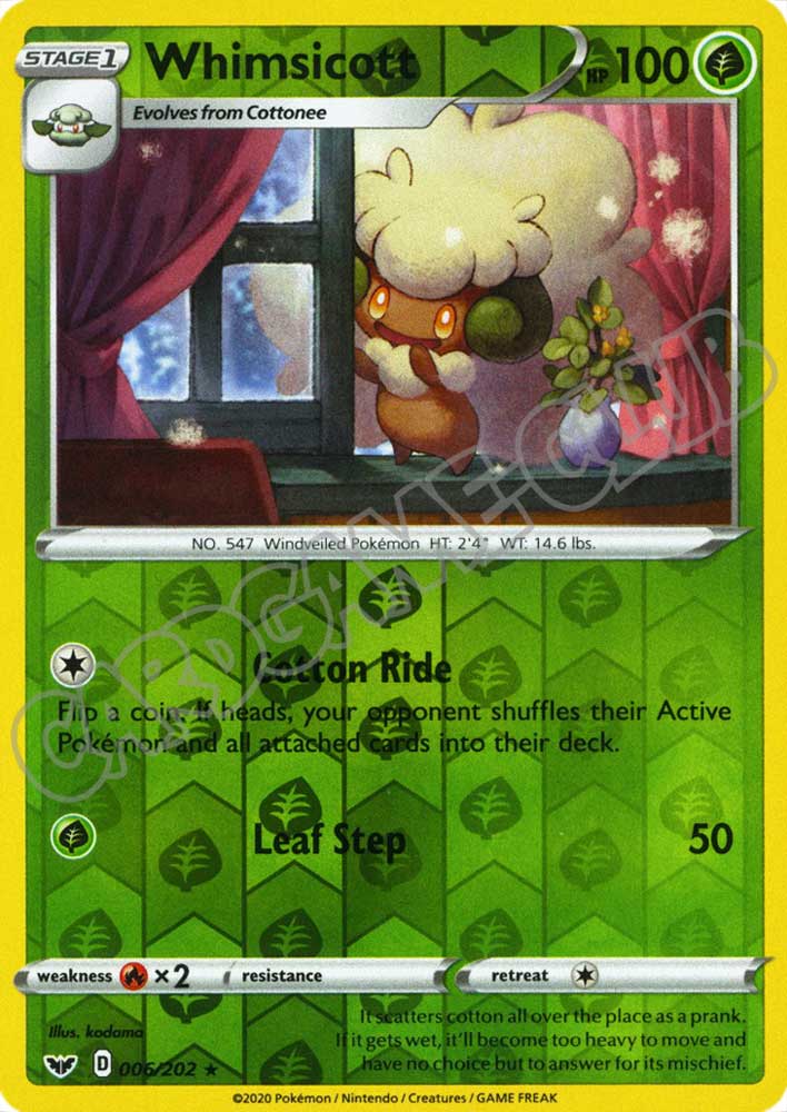 006 / 202 Whimsicott rara foil reverse (EN) -NEAR MINT-