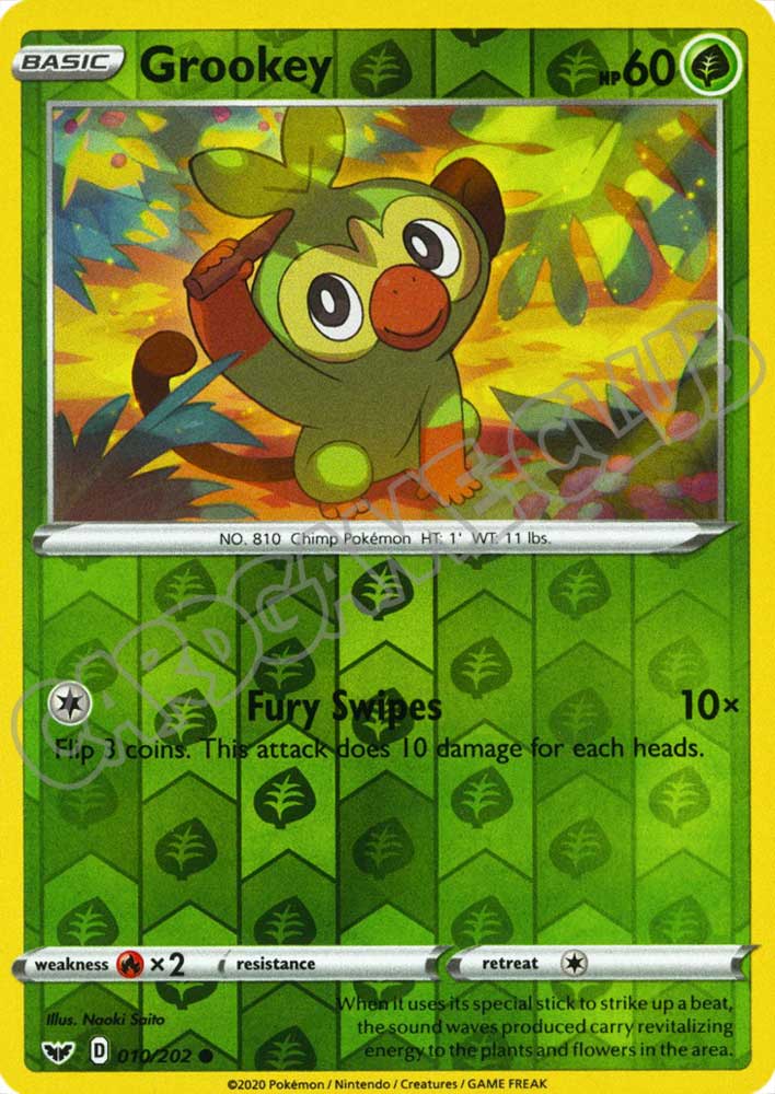 010 / 202 Grookey comune foil reverse (EN) -NEAR MINT-