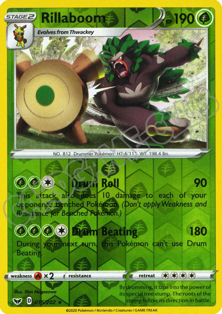 015 / 202 Rillaboom rara foil reverse (EN) -NEAR MINT-