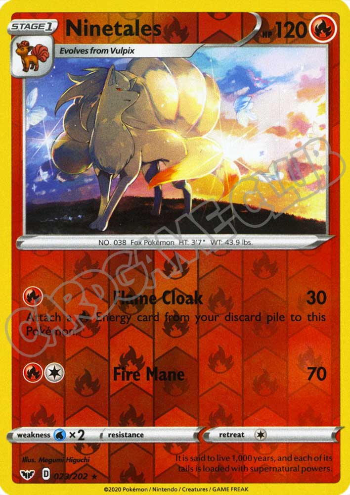 023 / 202 Ninetales rara foil reverse (EN) -NEAR MINT-