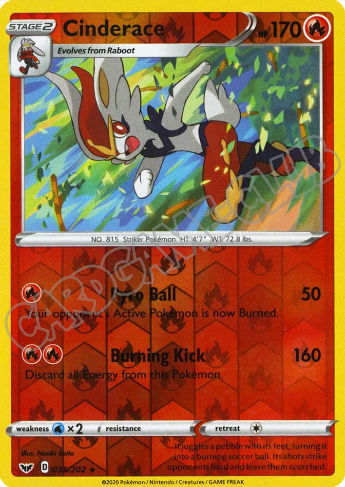 035 / 202 Cinderace rara foil reverse (EN) -NEAR MINT-