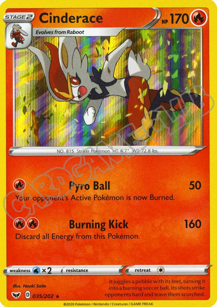 035 / 202 Cinderace rara foil (EN) -NEAR MINT-