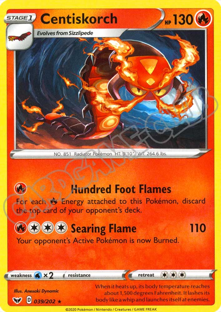 039 / 202 Centiskorch rara normale (EN) -NEAR MINT-