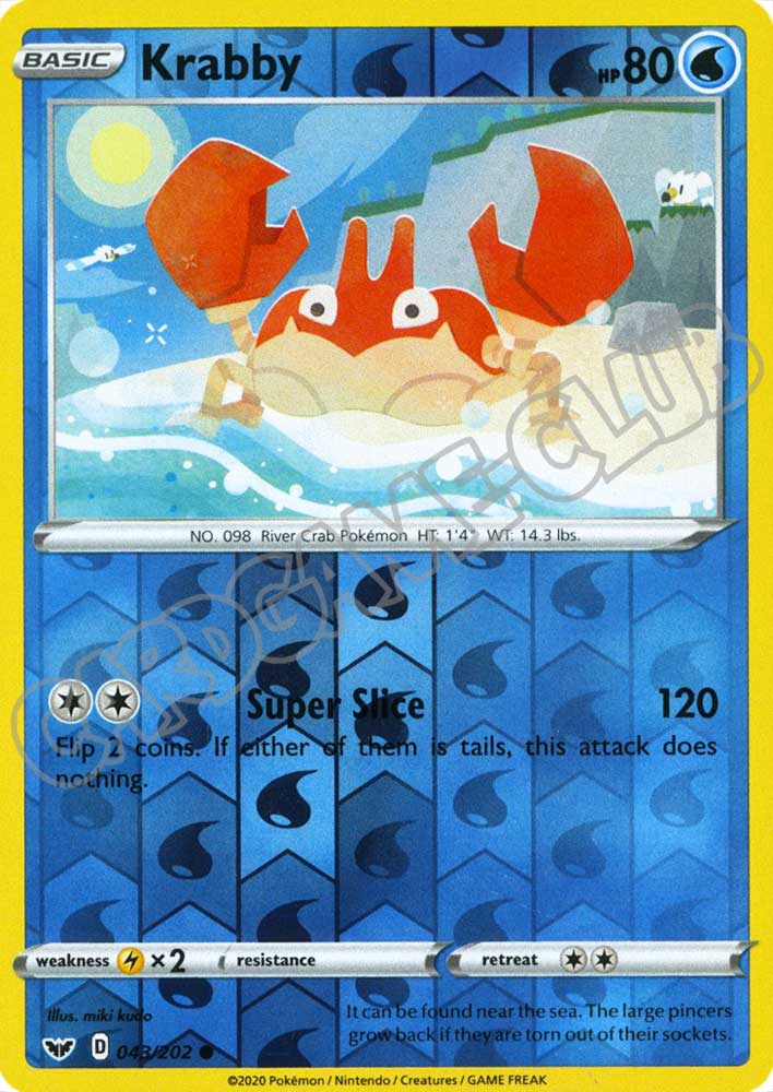 043 / 202 Krabby comune foil reverse (EN) -NEAR MINT-