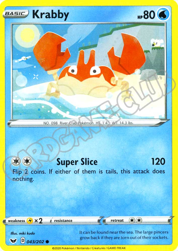 043 / 202 Krabby comune normale (EN) -NEAR MINT-