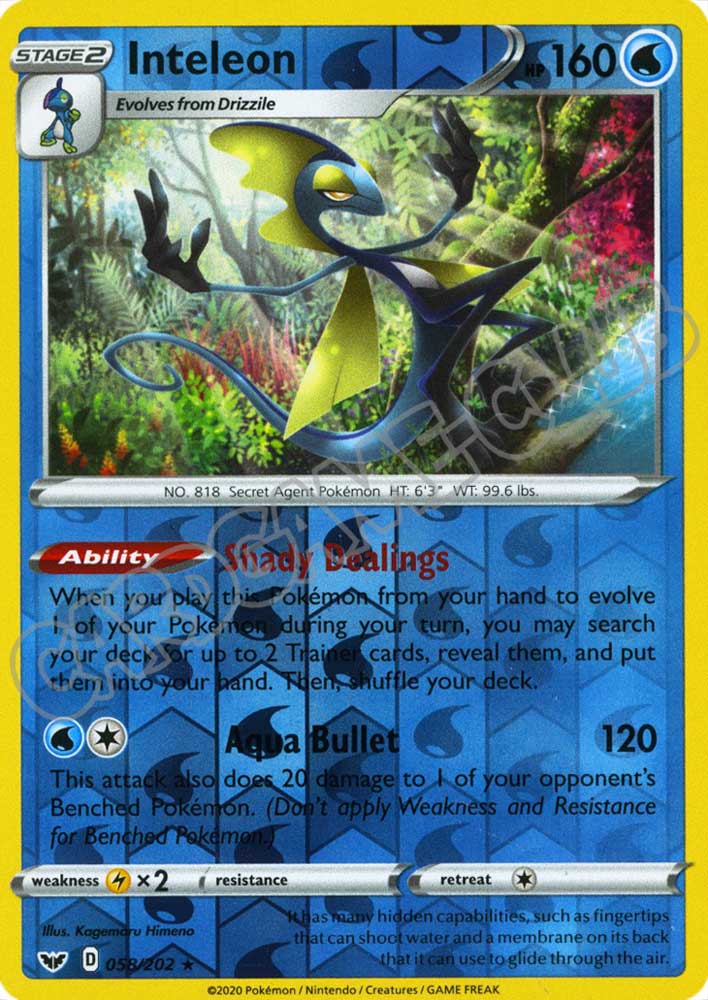 058 / 202 Inteleon rara foil reverse (EN) -NEAR MINT-