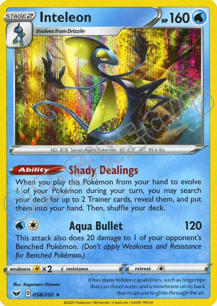 058 / 202 Inteleon rara foil (EN) -NEAR MINT-