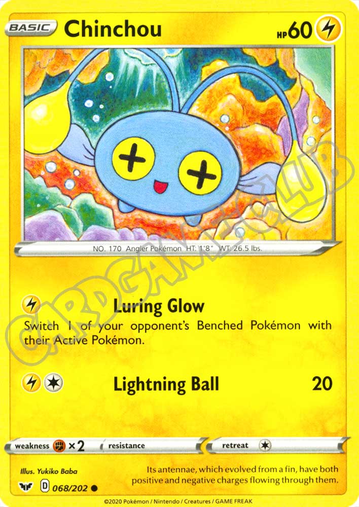 068 / 202 Chinchou comune normale (EN) -NEAR MINT-