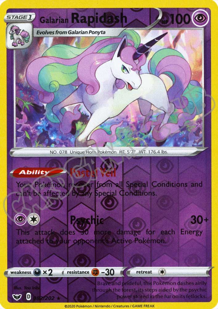 082 / 202 Galarian Rapidash rara foil reverse (EN) -NEAR MINT-