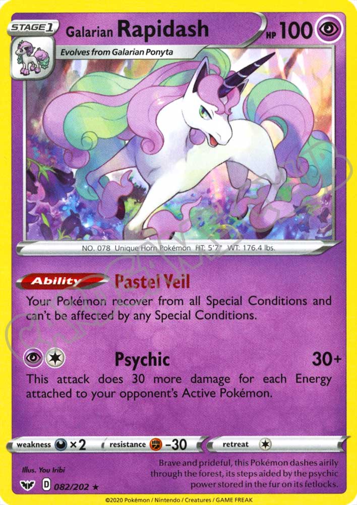 082 / 202 Galarian Rapidash rara normale (EN) -NEAR MINT-