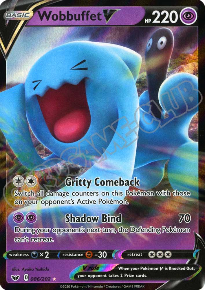 086 / 202 Wobbuffet V rara V foil (EN) -NEAR MINT-