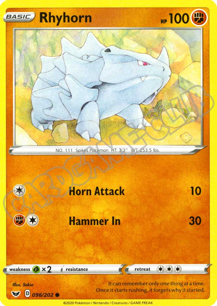 096 / 202 Rhyhorn comune normale (EN) -NEAR MINT-