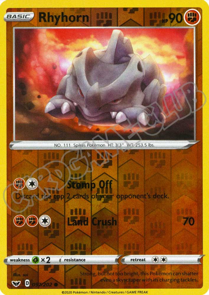 097 / 202 Rhyhorn comune foil reverse (EN) -NEAR MINT-