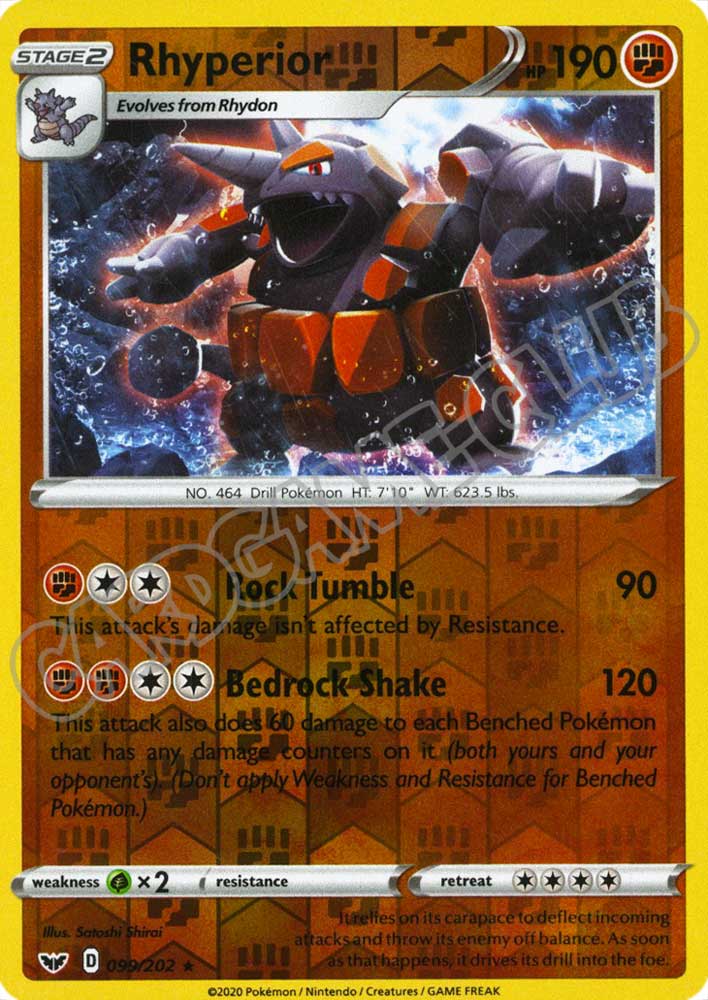 099 / 202 Rhyperior rara foil reverse (EN) -NEAR MINT-