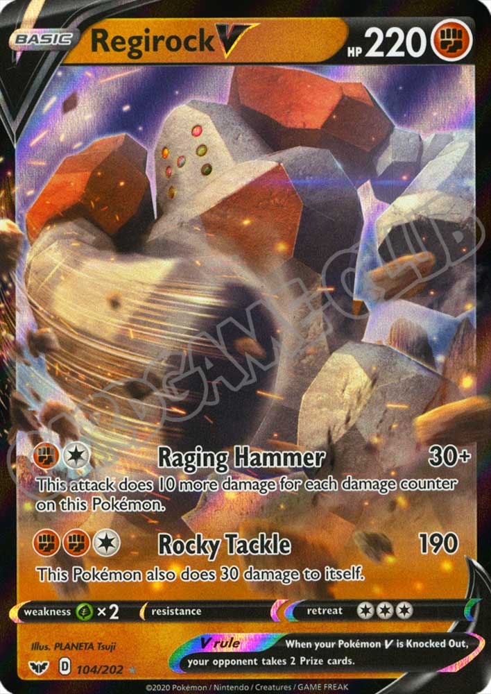 104 / 202 Regirock V rara V foil (EN) -NEAR MINT-