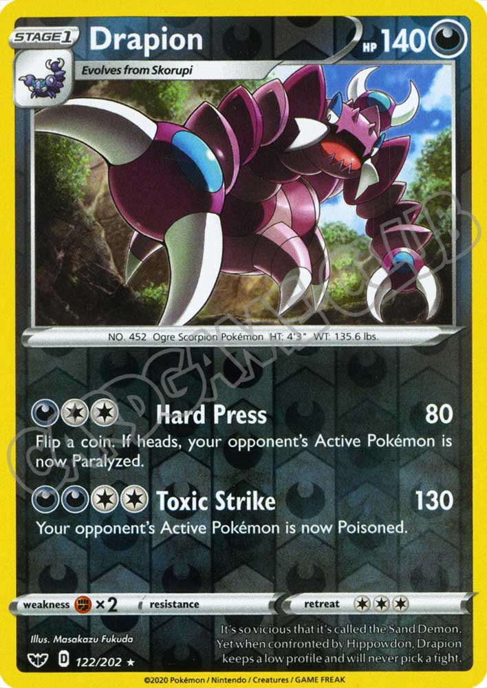 122 / 202 Drapion rara foil reverse (EN) -NEAR MINT-