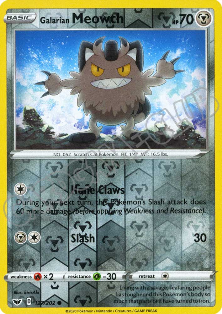 127 / 202 Galaran Meowth comune foil reverse (EN) -NEAR MINT-