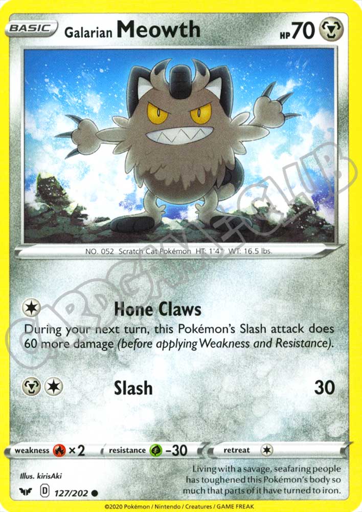 127 / 202 Galaran Meowth comune normale (EN) -NEAR MINT-