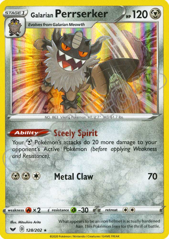 128 / 202 Galaran Perrserker rara foil (EN) -NEAR MINT-