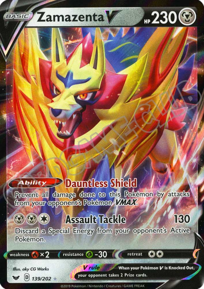 139 / 202 Zamazenta V rara V foil (EN) -NEAR MINT-