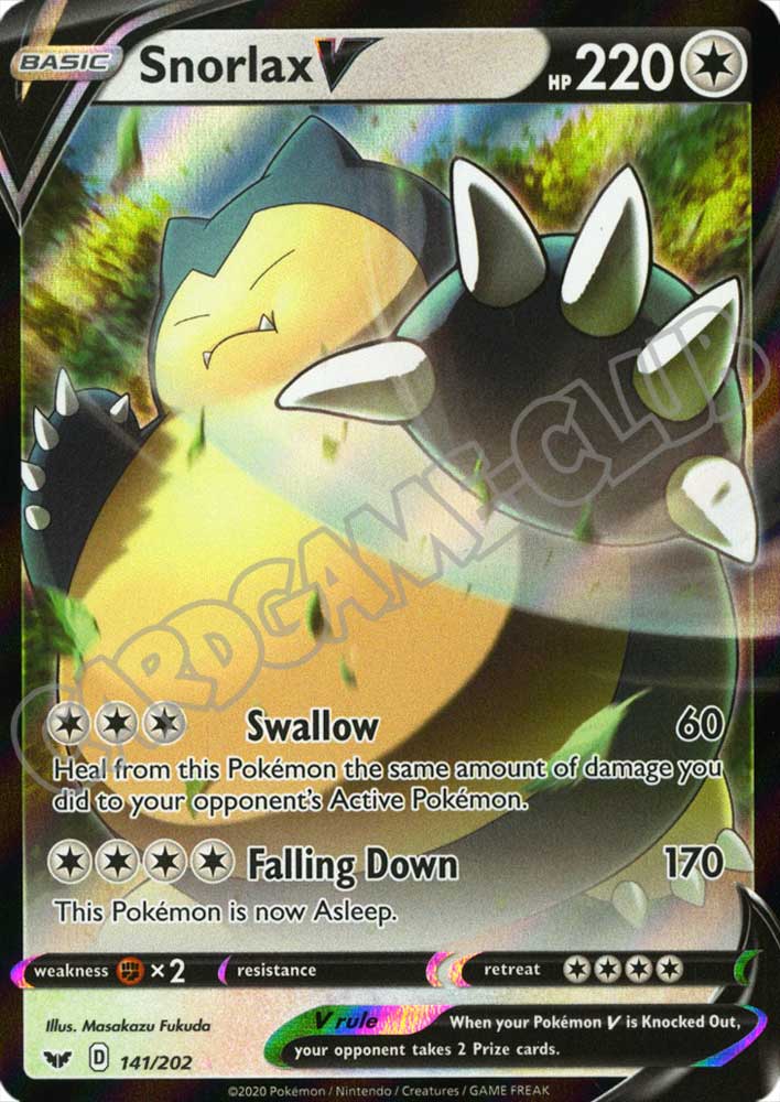 141 / 202 Snorlax V rara V foil (EN) -NEAR MINT-