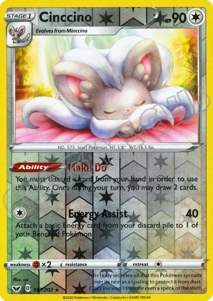 147 / 202 Cinccino rara foil reverse (EN) -NEAR MINT-