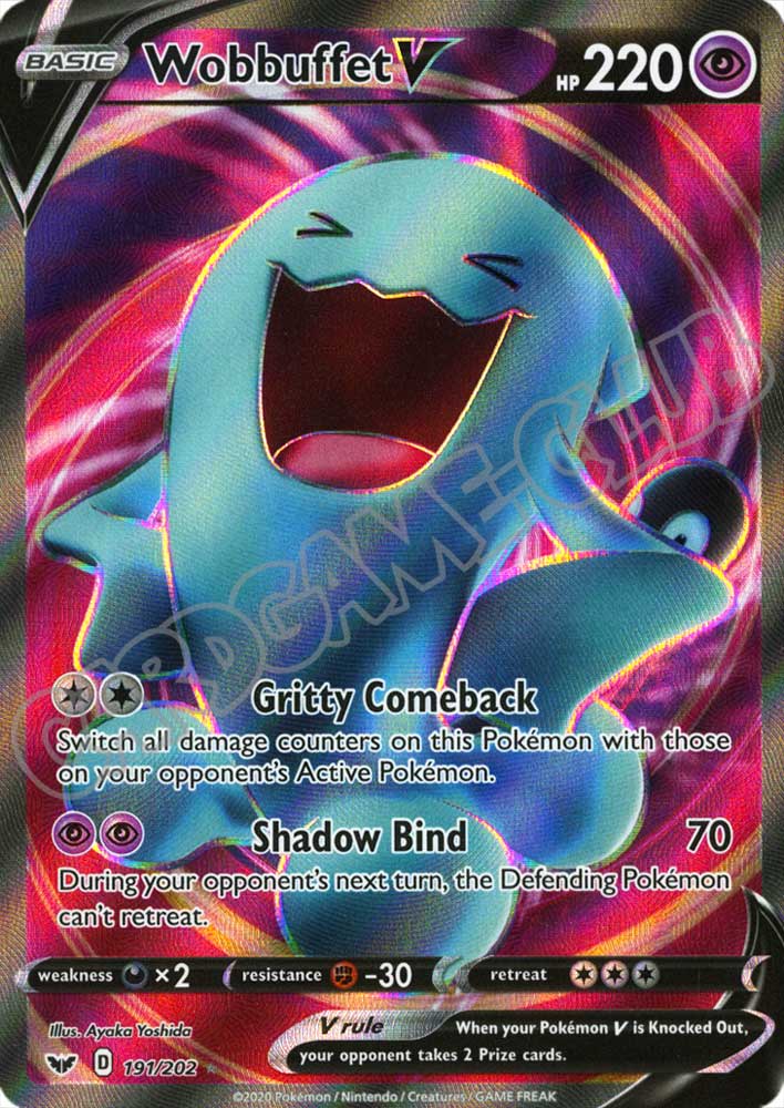 191 / 202 Wobbuffet V rara V foil (EN) -NEAR MINT-