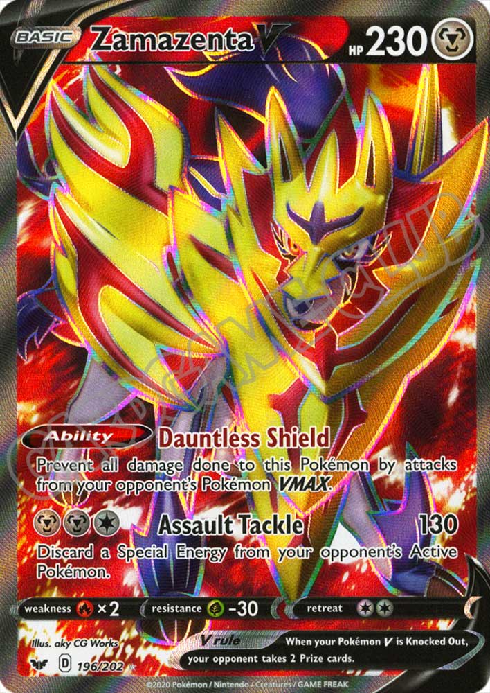 196 / 202 Zamazenta V rara V foil (EN) -NEAR MINT-