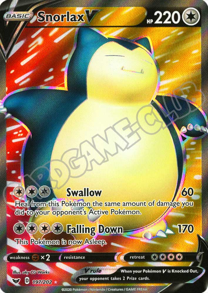 197 / 202 Snorlax V rara V foil (EN) -NEAR MINT-