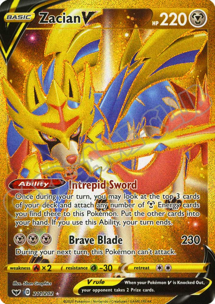 211 / 202 Zacian V rara segreta foil (EN) -NEAR MINT-