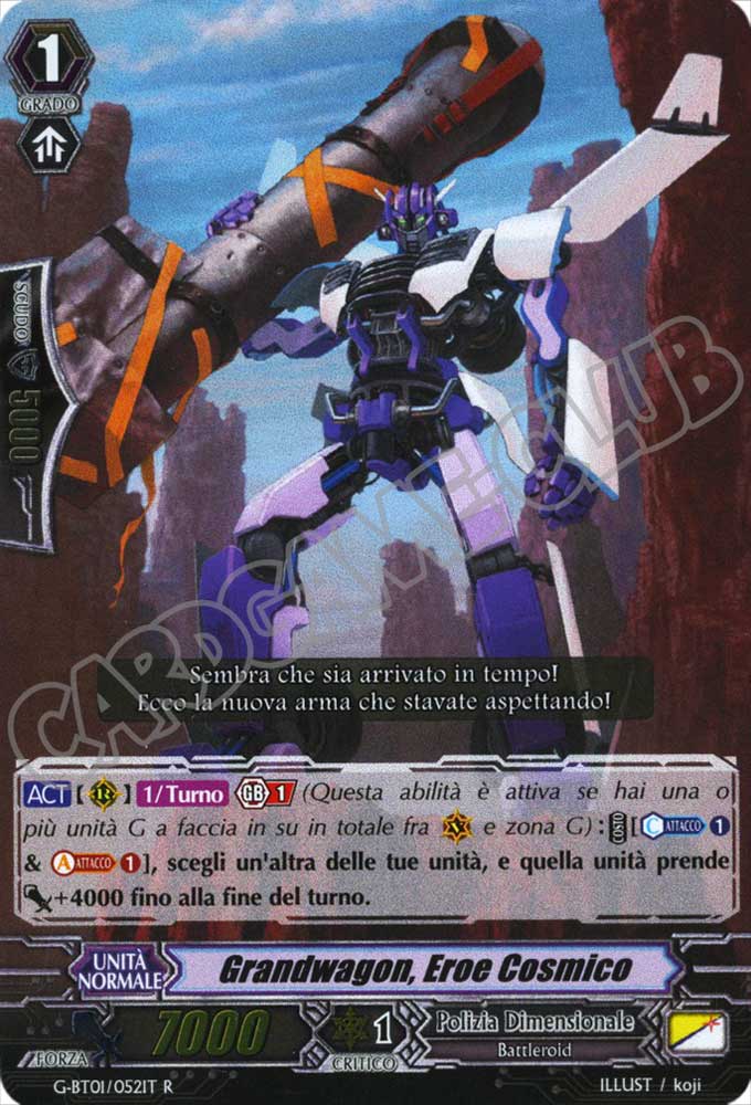 G-BT01-IT052 Grandwagon, Eroe Cosmico rara foil (IT) -NEAR MINT-