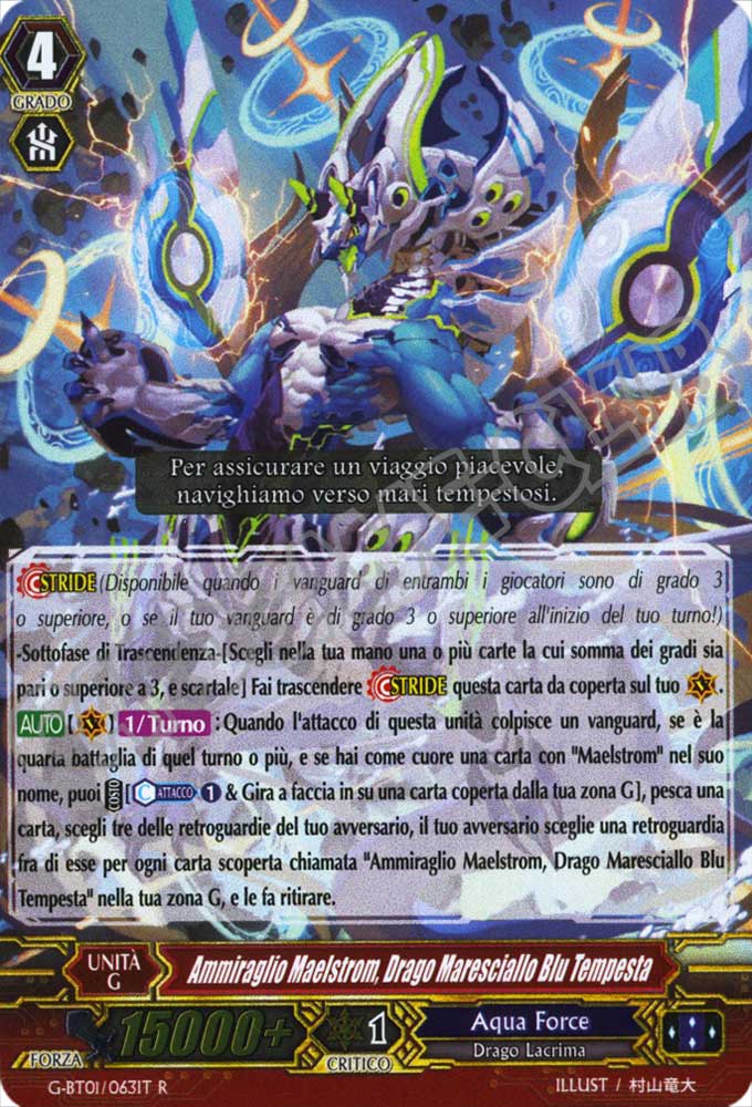 G-BT01-IT063 Ammiraglio Maelstrom, Drago Maresciallo Blu Tempesta rara foil (IT) -NEAR MINT-