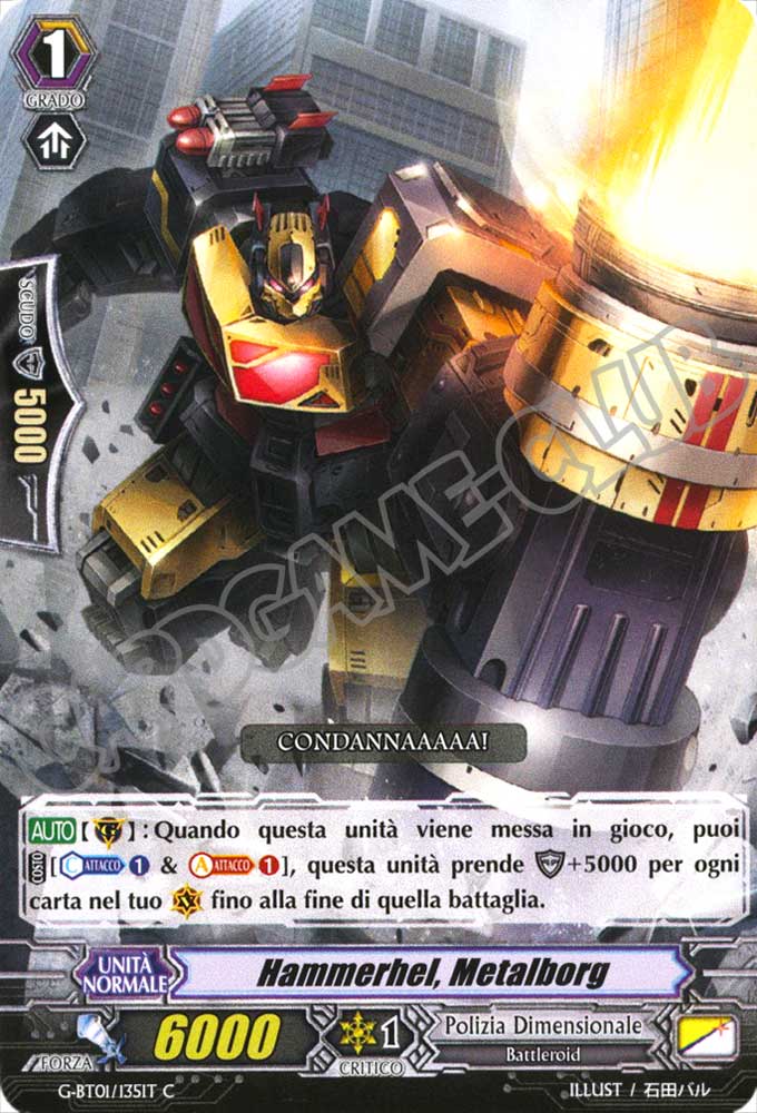 G-BT01-IT135 Hammerhel, Metalborg comune normale (IT) -NEAR MINT-