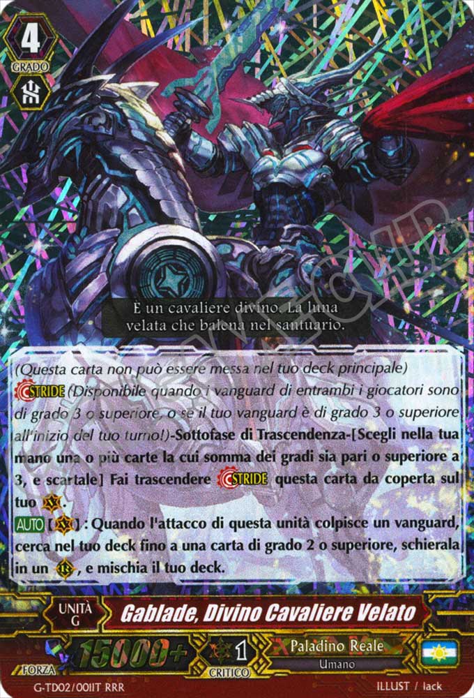 G-TD02-IT001 Gablade, Divino Cavaliere Velato tripla rara foil (IT) -NEAR MINT-