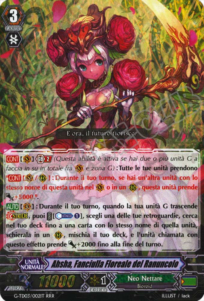 G-TD03-IT002 Ahsha, Fanciulla Floreale del Ranuncolo tripla rara foil (IT) -NEAR MINT-