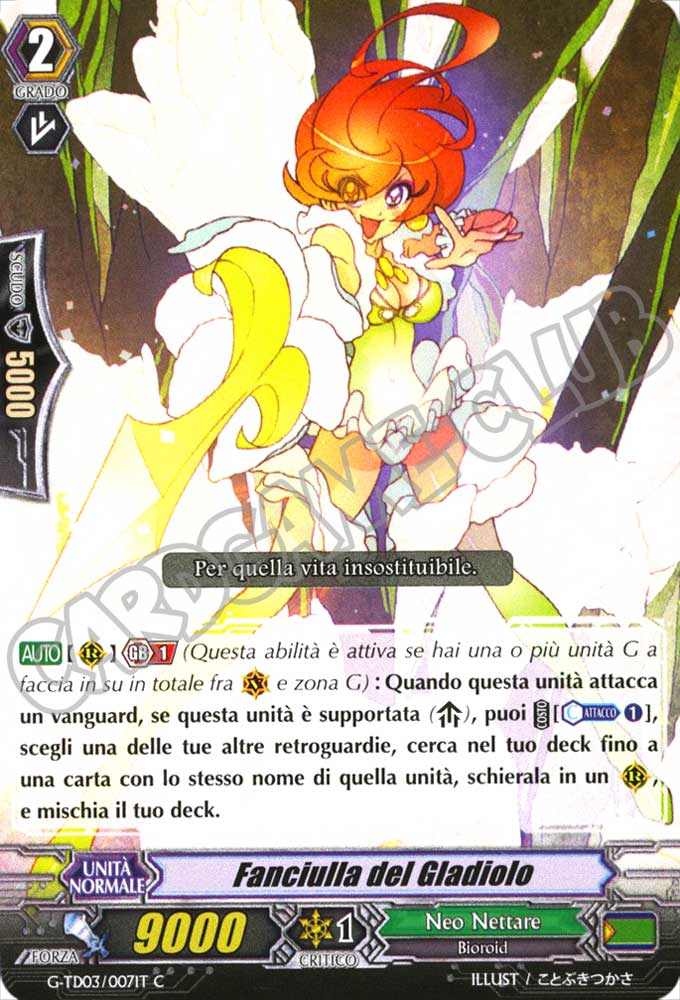 G-TD03-IT007 Fanciulla del Gladiolo comune normale (IT) -NEAR MINT-