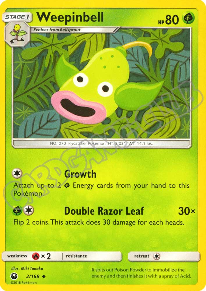 002 / 168 Weepinbell non comune normale (EN) -NEAR MINT-