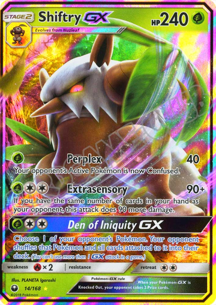014 / 168 Shiftry GX rara GX foil (EN) -NEAR MINT-