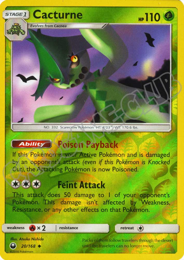 020 / 168 Cacturne non comune foil reverse (EN) -NEAR MINT-