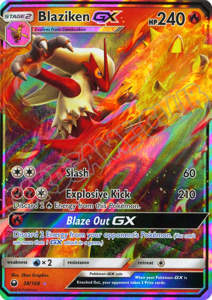 028 / 168 Blaziken GX rara GX foil (EN) -NEAR MINT-